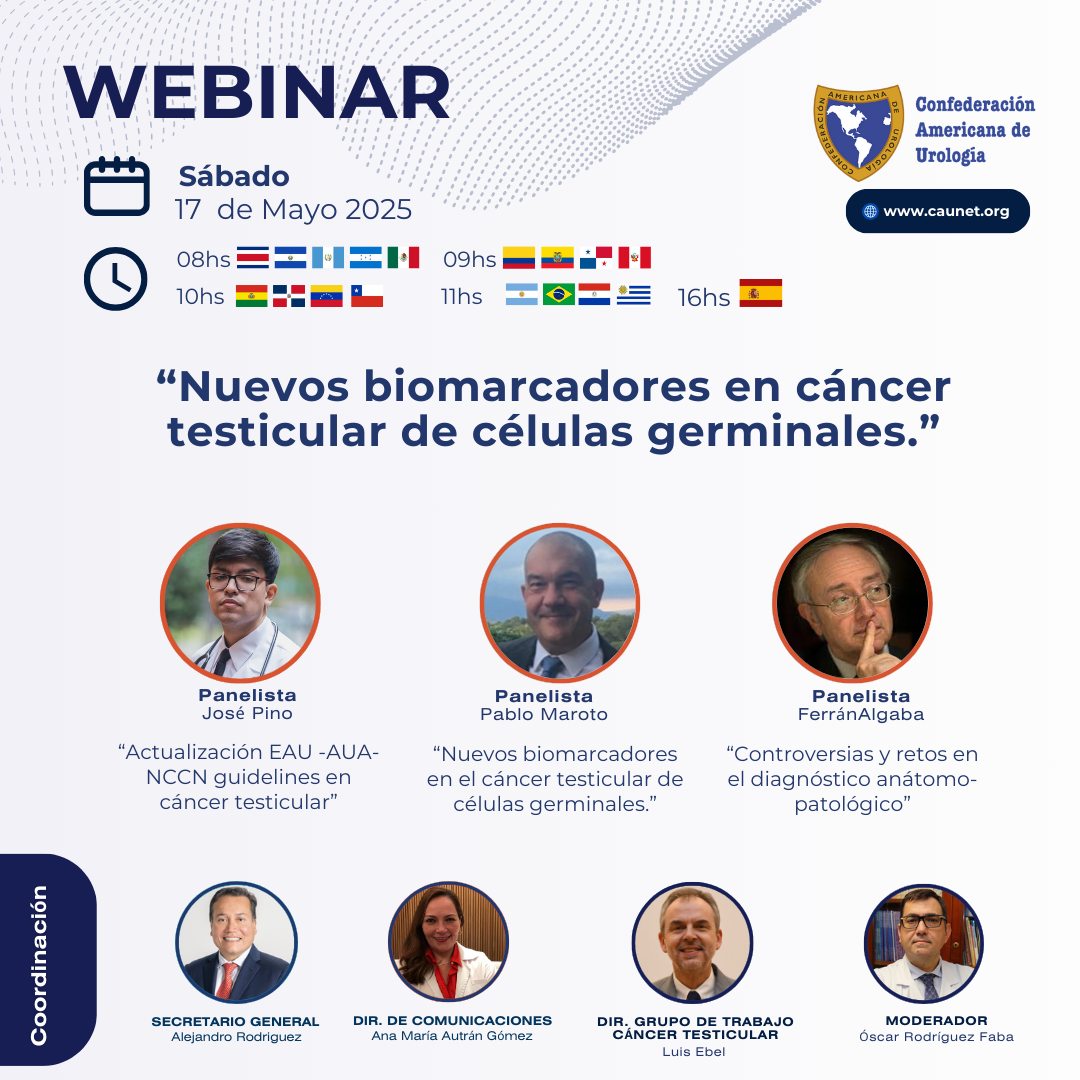 Webinar sábado 17 de Mayo de: "Nuevos biomarcadores en cáncer testicular de células geminales"

Regístrate: us06web.zoom.us/webinar/regist…