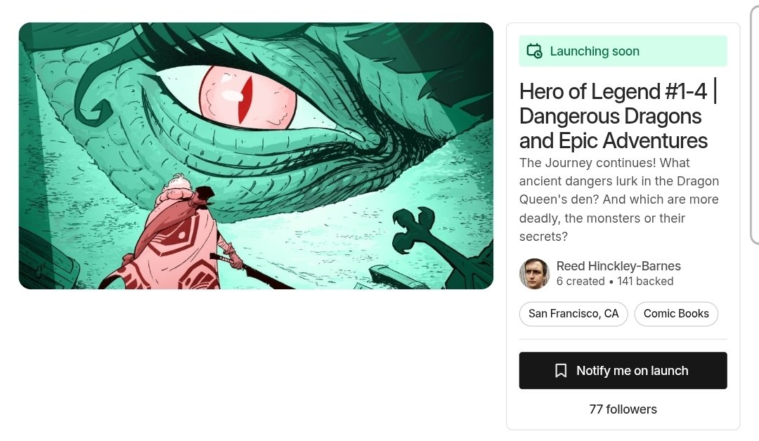 Would love to get a few more followers on our prelaunch page for Hero of Legend #4. 

We've been sitting at 77 for a few days now, and I'd love to crack 100 before we launch next month!