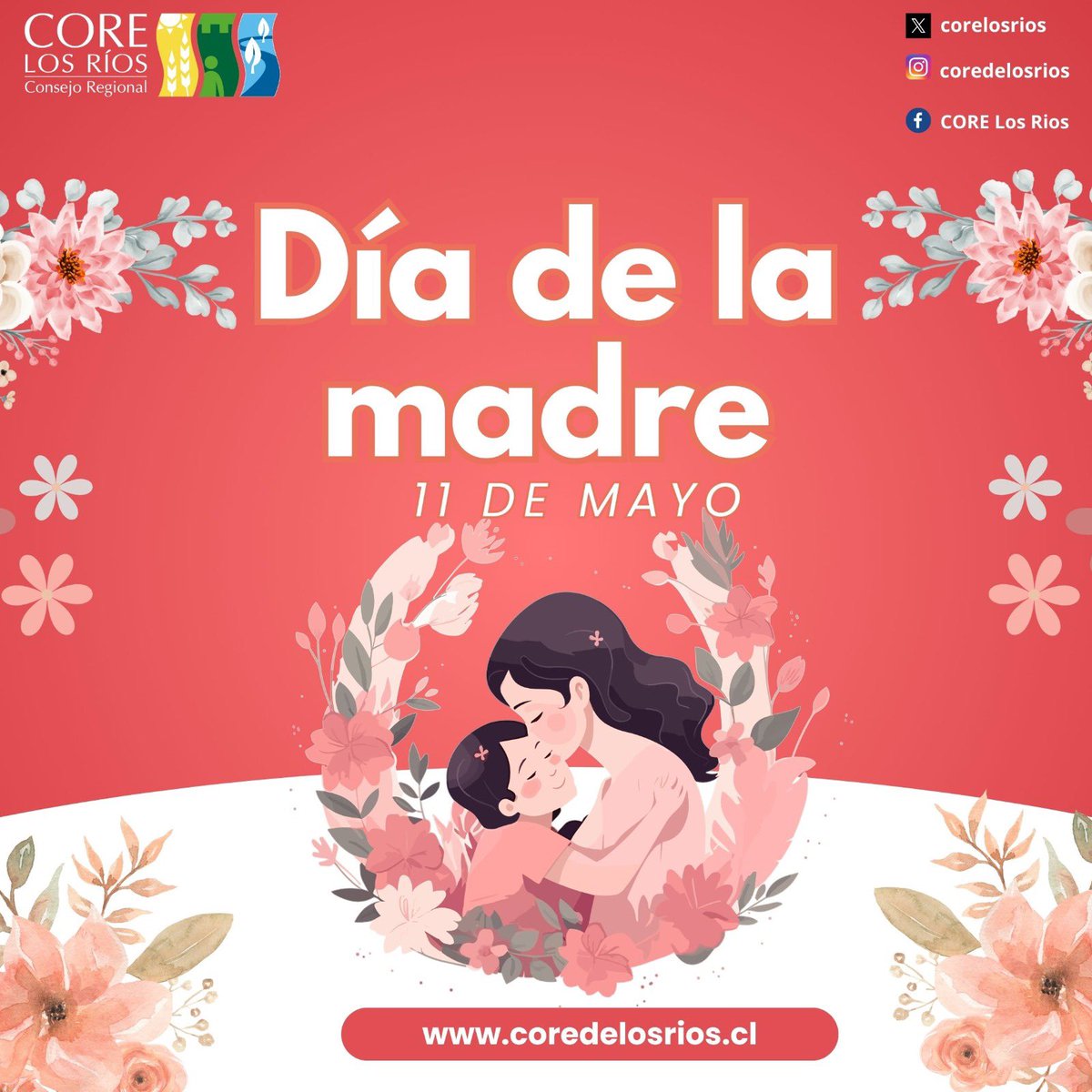 ❤️ ¡Feliz Día de la Madre!
Desde el Consejo Regional de Los Ríos saludamos con cariño a todas las madres de nuestra región.
Gracias por su amor, entrega y por ser el corazón de nuestros hogares.
#DíaDeLaMadre #LosRíos #Valdiviacl
