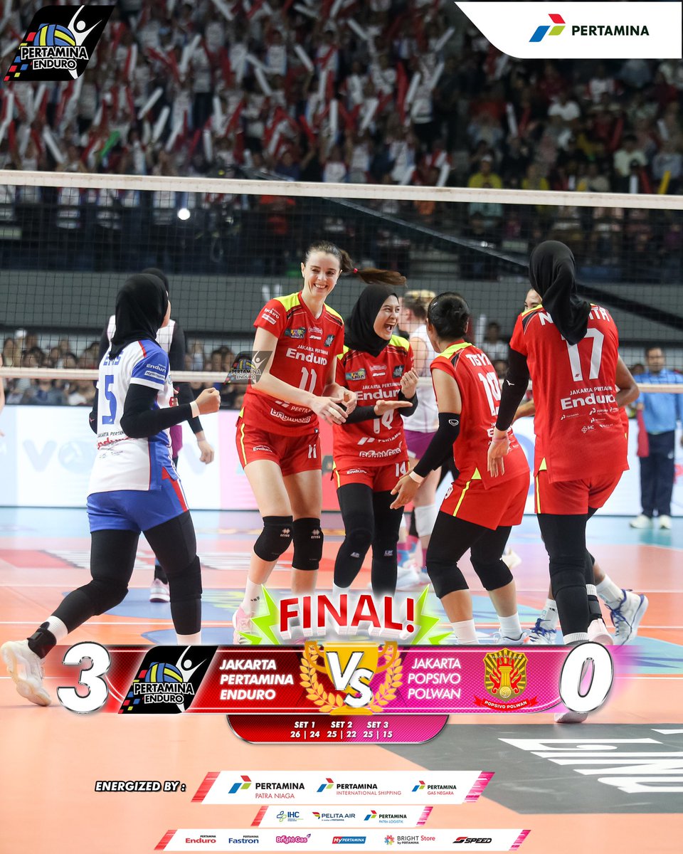Kemenangan ini adalah bukti kerja keras, semangat pantang menyerah, dan kekompakan kita semua. Ini baru awal dari pencapaian yang lebih besar! 

Terimakasih untuk JPE Friends yang selalu setia mendukung Jakarta Pertamina Enduro disetiap pertandingannya ❤️‍🔥🫶🏼