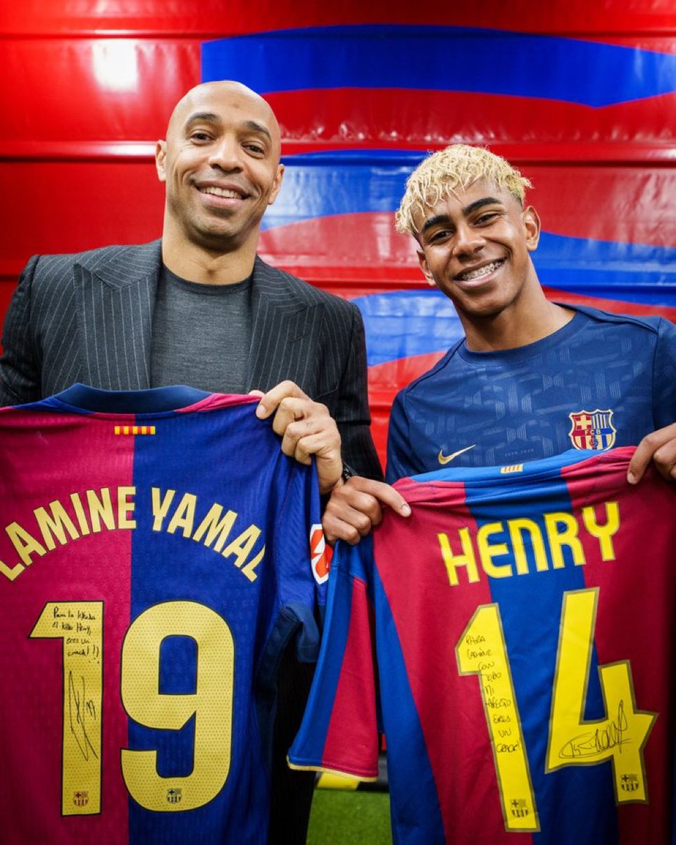Thierry Henry 🇫🇷  ✖️  🇪🇸 Lamine Yamal

📸 <a href="/FCBarcelona/">FC Barcelona</a>