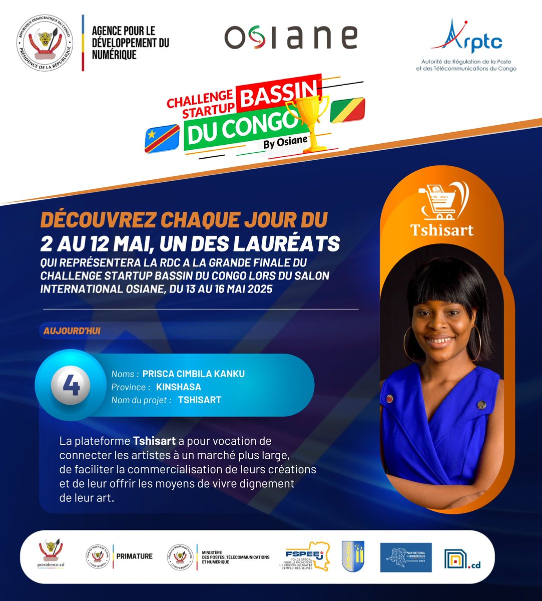 Challenge Grand Bassin du Congo  by OSIANE J-3❗️

 #bassinduCongo #Osiane25 #challenge #startUp #projet #ecosystemeTech #Innovation #RDC <a href="/OsianeCg/">Osianecg</a>