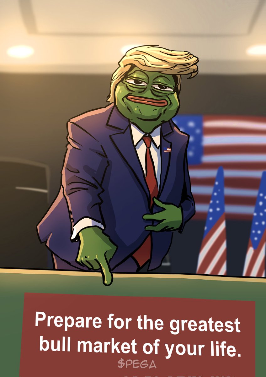 "Belive me!" 

The market always goes lower than we want 📉, and it always goes higher than we can believe. 📈

Be prepared...
The market will explode. 🧨

$PEGA = $PEPE + $MAGA

#ETH #meme #Frogarmy 💚