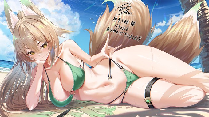寝そべり🏖️水着翠燐さん 