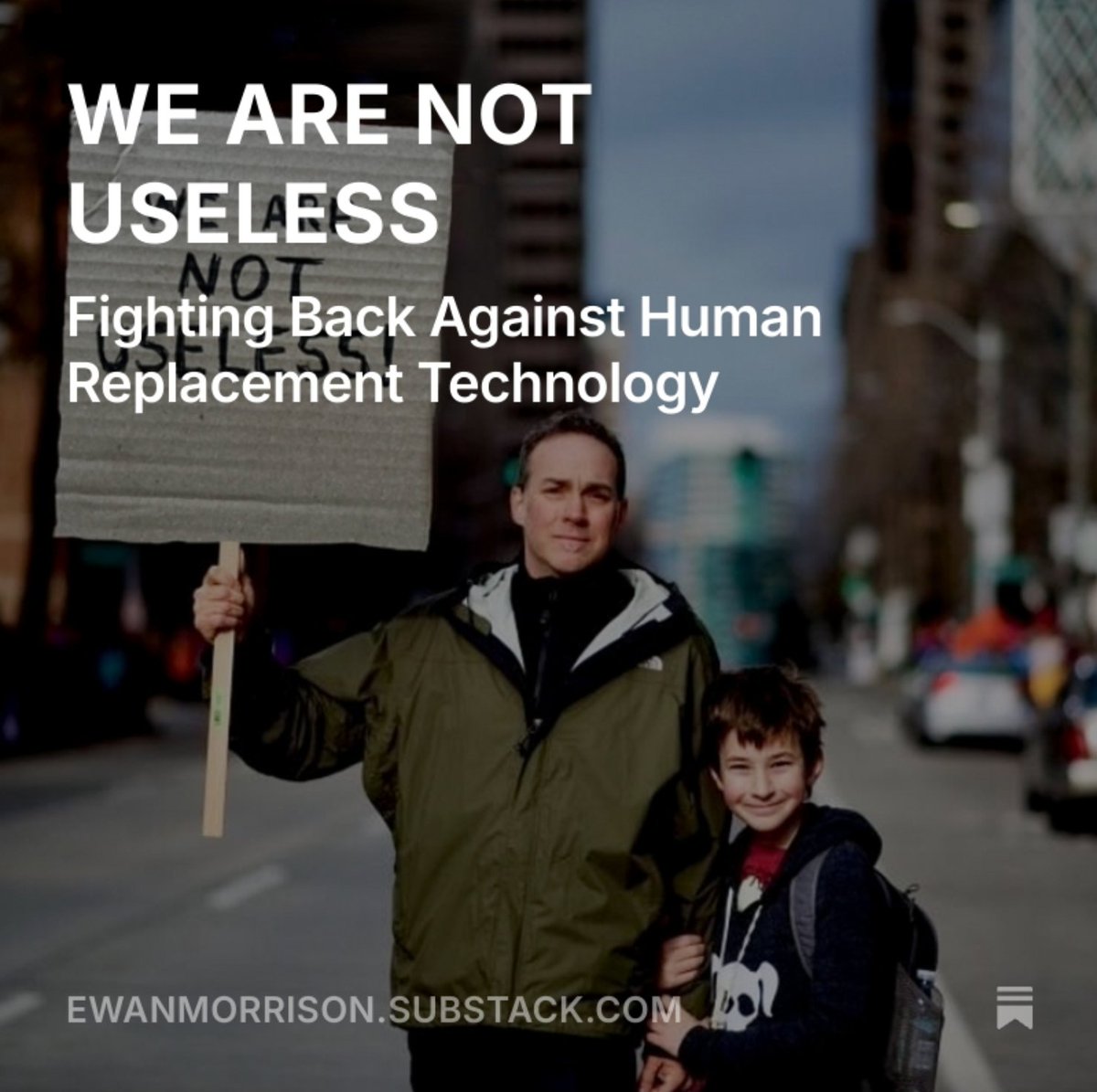 My new substack article on fighting back against AI &amp; human replacement technologies.

The link is in the comments.