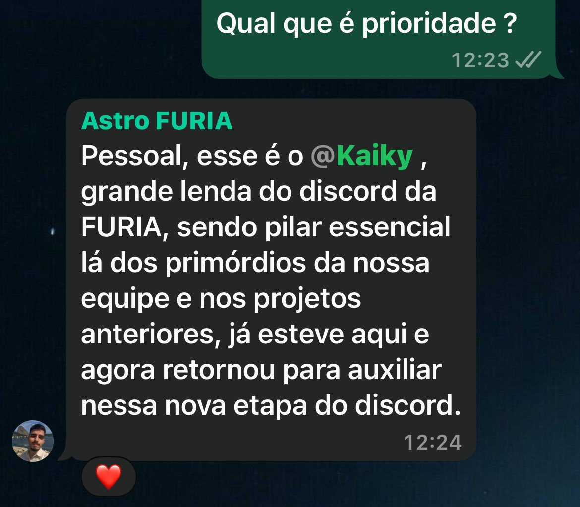 skyzimx's tweet image. Estou de volta na equipe de Design da @FURIA Discord…

Mais uma vez o pessoal acreditou no meu trabalho e me chamaram, só tenho agradecer toda equipe da Staff que me indicou para tocar esse novo Projeto! 

#GOFURIA