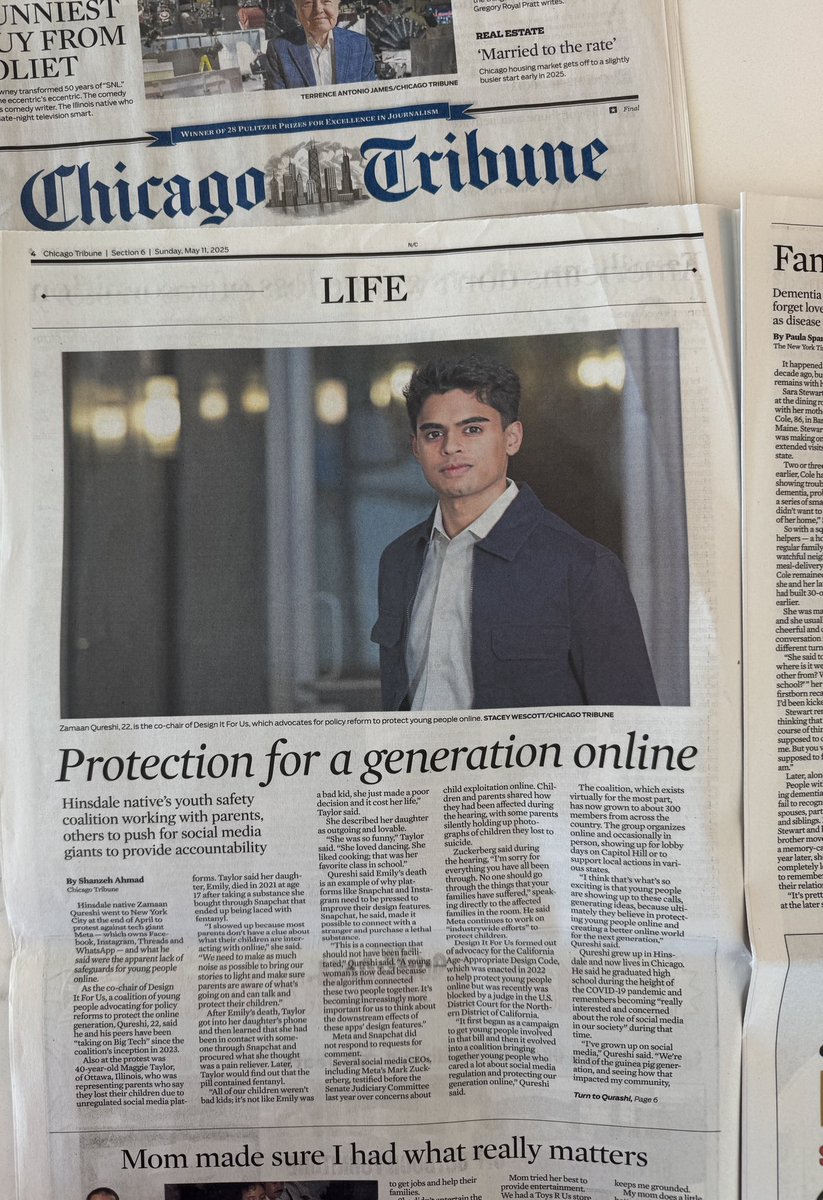 zamaan_qureshi's tweet image. A huge honor to be featured in my city’s paper @chicagotribune (and in print!). Our work taking on Big Tech includes the fight to protect my community, here in Illinois and I’m glad the work of Design It For Us here in IL is getting the recognition it deserves.
/1