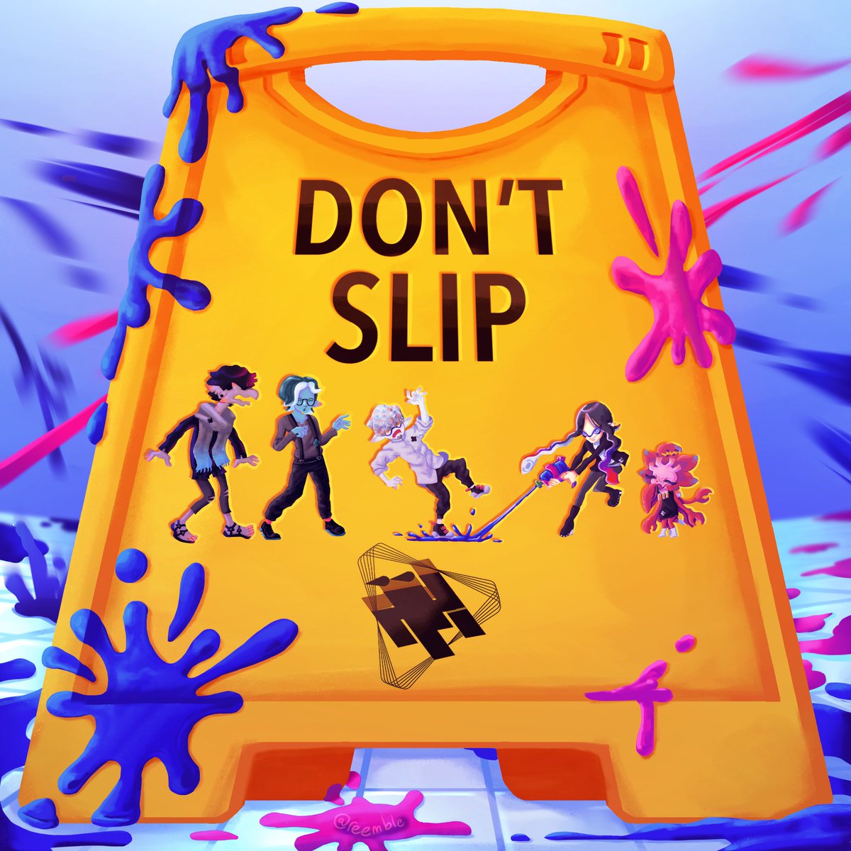 reemble's tweet photo. Don’t Slip / Wet Floor
Surely they wouldn’t put wet floor on the wet floor sign… wait what is this what ami lokking at
#soundofinkadia #splatoon #wetfloor https://t.co/2hQfHgZMxG