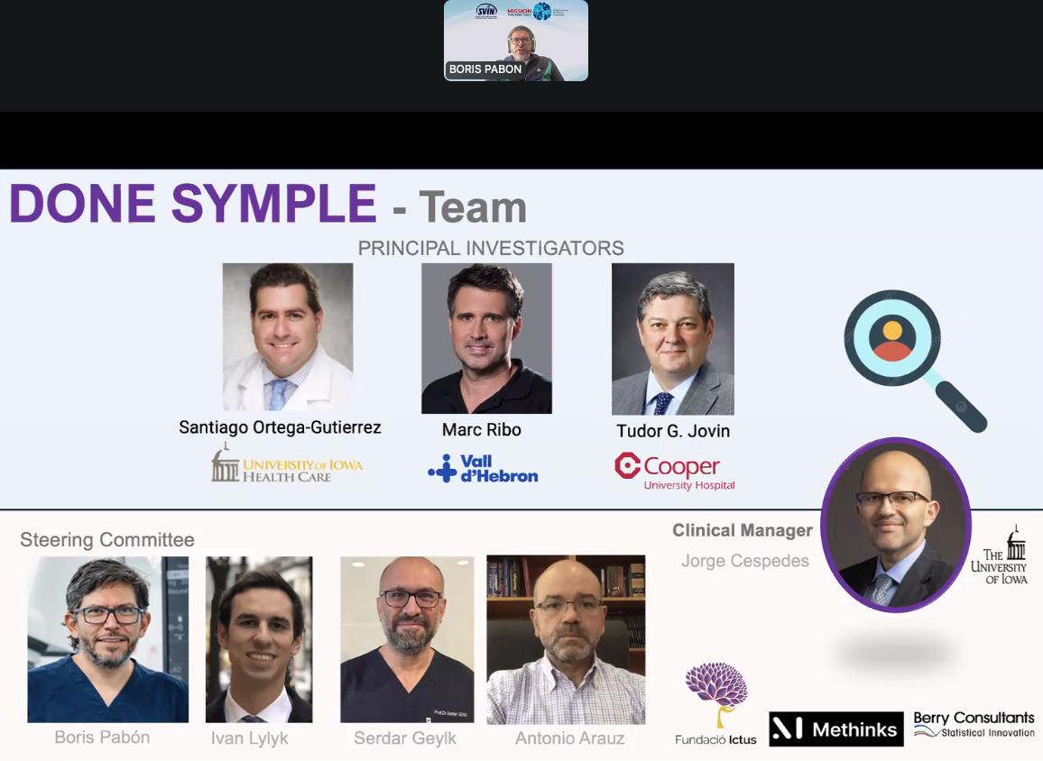 🚨 <a href="/boris_pabon/">Boris pabon</a>  presented the #DONE_SYMPLE Trial at the <a href="/svinsociety/">SVIN</a>  / Mission Thrombectomy special event celebrating 10 years of mechanical thrombectomy on #WorldThrombectomyDay 🌍🧠

Global sites. Global leadership. A global step forward in stroke care.
#StrokeResearch