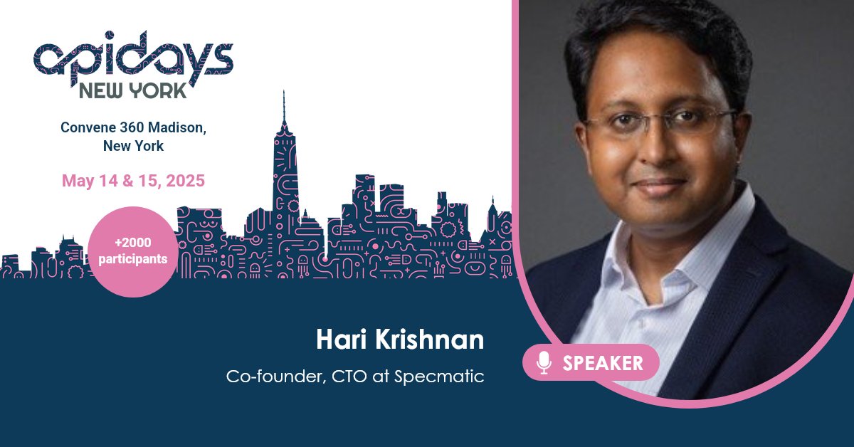 🚀 Speaking at #APIDays New York on May 15!

* GraphQL SDL as Executable Contracts – 9:30 AM
* Unifying OpenAPI &amp; AsyncAPI via JSON Schema Reuse – 2:25 PM

🎟️ Free Pass: ticket.apidays.global/event/apidays-…

<a href="/APIdaysGlobal/">apidays Global</a> <a href="/AsyncAPISpec/">AsyncAPI Initiative</a> <a href="/GraphQL/">GraphQL</a> <a href="/specmatic/">Specmatic</a> #apidays #specmatic #graphql