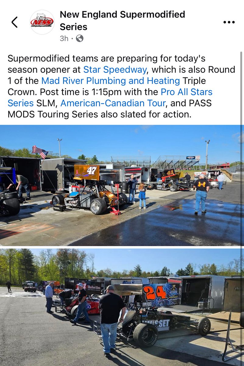 All Things Supermodified (@allthingssuperm) on Twitter photo Raceday on the East coast for the New England Supermodified Series season opener <a href="/StarSpeedwayNH/">Star Speedway</a>
Watch Live on <a href="/RacingAmerica/">Racing America</a> Raceday on the East coast for the New England Supermodified Series season opener <a href="/StarSpeedwayNH/">Star Speedway</a>
Watch Live on <a href="/RacingAmerica/">Racing America</a>