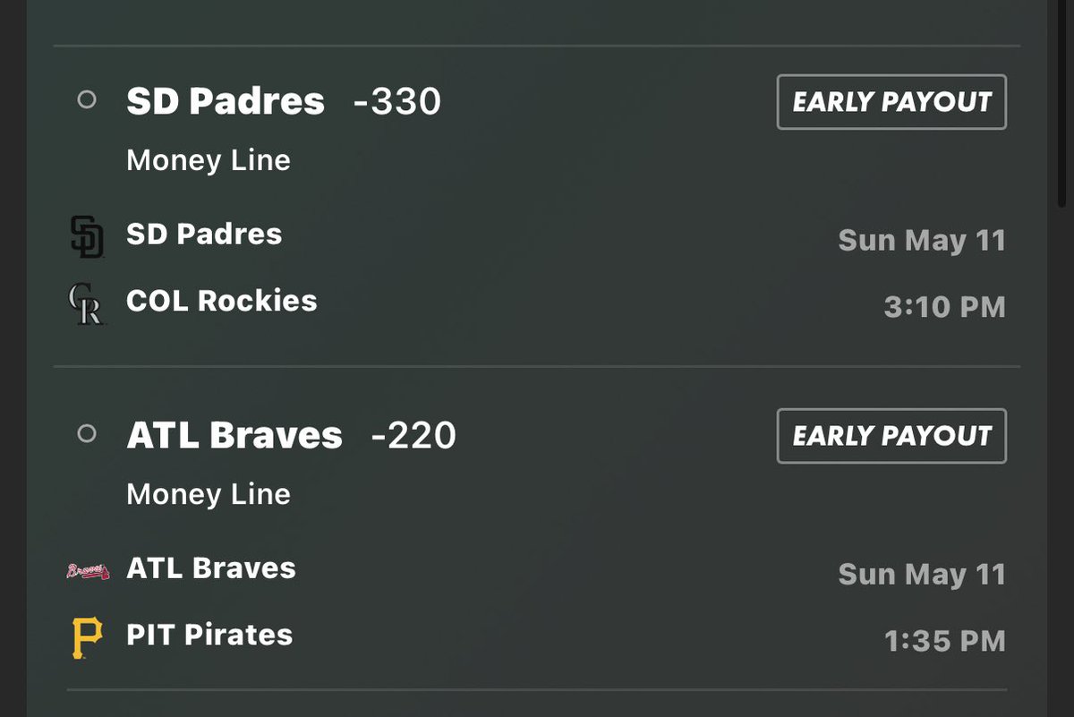 Taketherisk7_'s tweet image. PADRES X BRAVES ML ⚾️ #MLB #Padres #BravesCountry #GamblingX #sportsbettingpicks #parlays