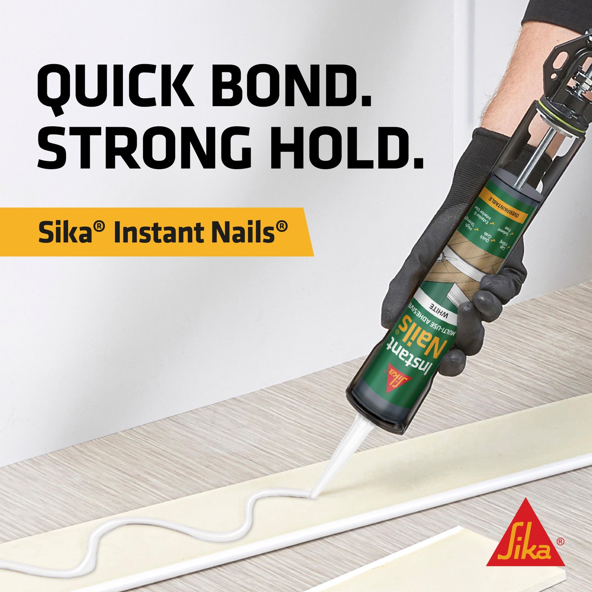 Sika® Instant Nails – Quick Bond. Strong Hold.

✅ Instant grab
✅ Bonds to wood, metal, concrete &amp; more
✅ Works on damp surfaces

And yes—it’s solvent-free, same trusted formula – now in a sustainable packaging! ♻️ 

#SikaInstantNails #StickWithSika #NoNailsNoScrews