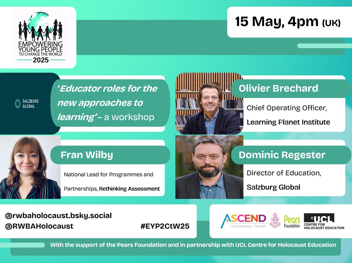 Holocaust Education (@ucl_holocaust) on Twitter photo In its 11th year, we're delighted to support #BeaconSchool alumni <a href="/RWBAcademy/">R W Bassett Academy 💙</a> #EYP2CtW25, a bold & engaging FREE online teachers conference series - cont. this week⬇️
FREE registration, inc. Thurs 12 June, contribution w/ <a href="/hmccord78/">Helen McCord</a> & Dr Becky Hale, via forms.office.com/e/BuxAWHJcHP In its 11th year, we're delighted to support #BeaconSchool alumni <a href="/RWBAcademy/">R W Bassett Academy 💙</a> #EYP2CtW25, a bold & engaging FREE online teachers conference series - cont. this week⬇️
FREE registration, inc. Thurs 12 June, contribution w/ <a href="/hmccord78/">Helen McCord</a> & Dr Becky Hale, via forms.office.com/e/BuxAWHJcHP