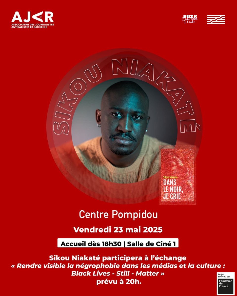 AJAR (@ajaracisees) on Twitter photo Dans le cadre de la soirée Négrophobie Matters nous avons le plaisir de vous annoncer le premier intervenant de notre table ronde, Sikou Niakaté ( <a href="/MalcolmSikou/">Sikou Niakate - Auteur/Réalisateur</a> ) réalisateur, podcasteur et auteur de “Dans le noir, je crie” aux Éditions stock (@editionsstock). Dans le cadre de la soirée Négrophobie Matters nous avons le plaisir de vous annoncer le premier intervenant de notre table ronde, Sikou Niakaté ( <a href="/MalcolmSikou/">Sikou Niakate - Auteur/Réalisateur</a> ) réalisateur, podcasteur et auteur de “Dans le noir, je crie” aux Éditions stock (@editionsstock).