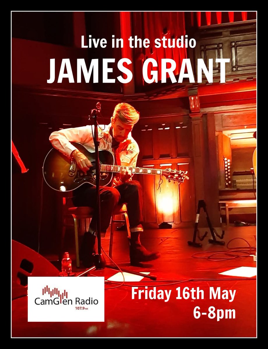 Brian Byrne (@brianhashtag) on Twitter photo This Friday my LIVE studio guest on <a href="/OfficialCamGlen/">CamGlen Radio 107.9FM</a> will be <a href="/jamthrawn/">James Grant</a> in to talk about the brand new <a href="/BBGband/">Butler, Blake & Grant</a> album, playing tracks from the album & from his SOLO and Love & Money back catalogue. Any requests for the show or questions for James? #Radio #NewMusicFriday This Friday my LIVE studio guest on <a href="/OfficialCamGlen/">CamGlen Radio 107.9FM</a> will be <a href="/jamthrawn/">James Grant</a> in to talk about the brand new <a href="/BBGband/">Butler, Blake & Grant</a> album, playing tracks from the album & from his SOLO and Love & Money back catalogue. Any requests for the show or questions for James? #Radio #NewMusicFriday