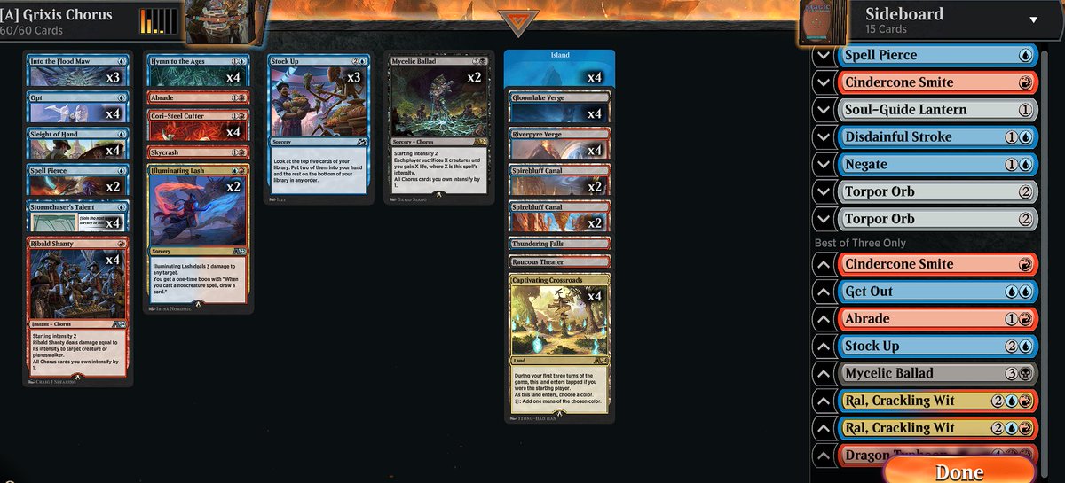 Qualified for Arena Champs!!!! 
Definitely the most bizarre tournament I've ever played, but somehow get the invite from 5-2 day1 and 4-2 day2 🥳🥳
MASSIVE Thank You to everyone from the server who worked on this deck while I studied for exams and contributed nothing😬 ❤️❤️