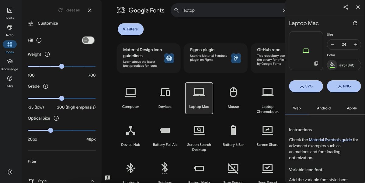 💭I was chatting to <a href="/naghambaki/">Nagham Abdel Baki - Techtastic Educator</a> about icons, and that I use <a href="/flaticon/">Flaticon</a> , and she said that she uses #GoogleIcons !! I was like WHAT? Google has icons? 
and YES they do!🥳
🔥fonts.google.com/icons
Can choose size + colour also! 
#google #icons #sharingiscaring 💙