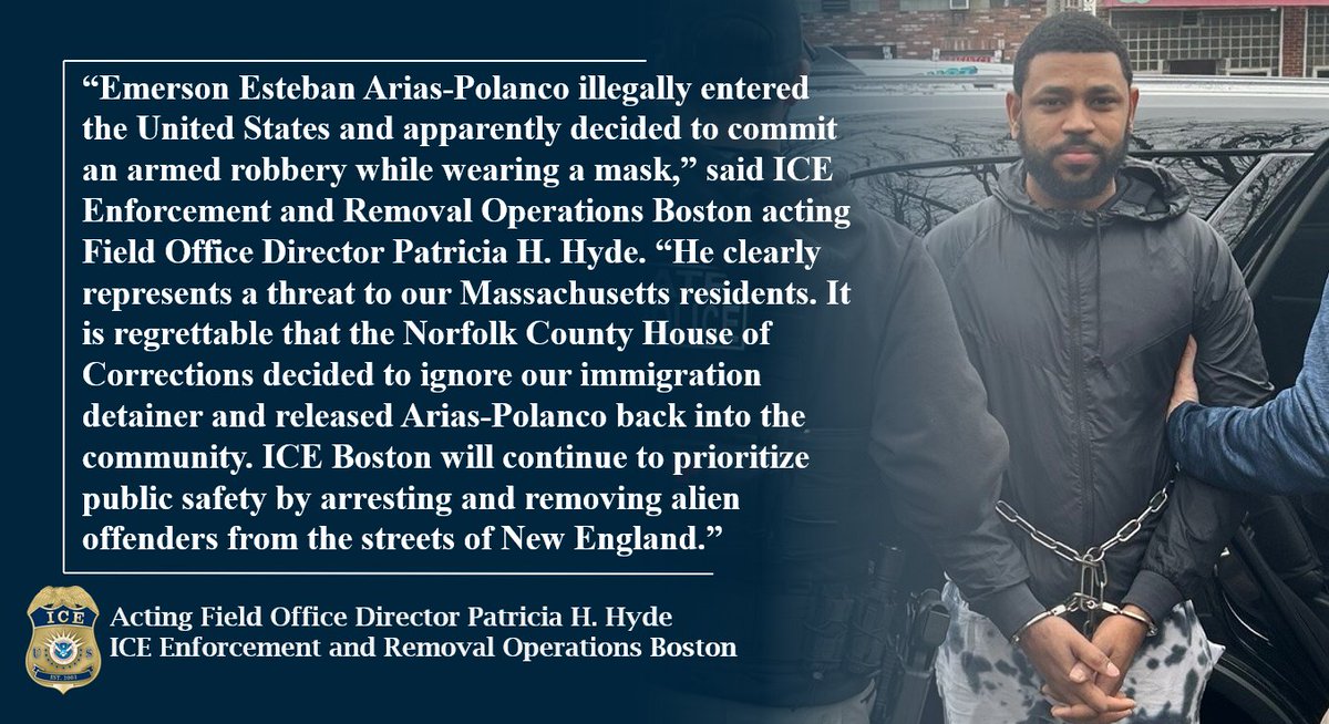 ERO Boston (@eroboston) on Twitter photo ICE <a href="/EROBoston/">ERO Boston</a> working with federal partners from <a href="/DEANEWENGLAND/">DEANewEngland</a> and <a href="/ATFBoston/">ATF Boston</a> arrested an illegal Dominican national charged with armed robbery in Massachusetts ice.gov/news/releases/… ICE <a href="/EROBoston/">ERO Boston</a> working with federal partners from <a href="/DEANEWENGLAND/">DEANewEngland</a> and <a href="/ATFBoston/">ATF Boston</a> arrested an illegal Dominican national charged with armed robbery in Massachusetts ice.gov/news/releases/…
