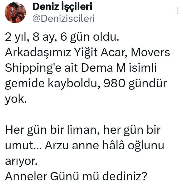 Al sana denizci annesinin günü, kutla kutlayabilirsen...

#YiğitAcarNerede?