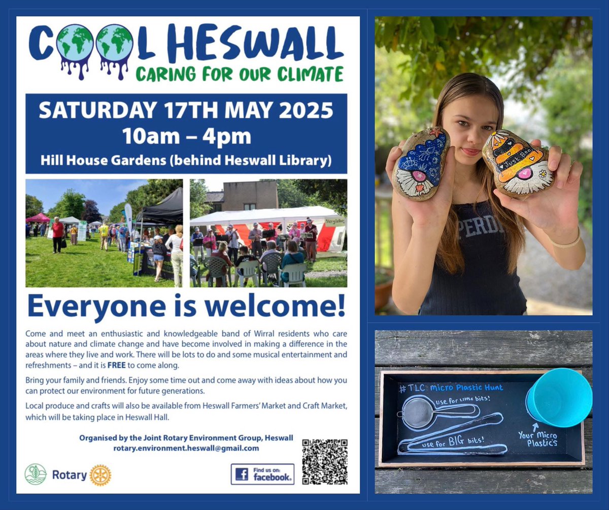 I’m looking forward Cool Heswall 2025🌎
Saturday 17th May
10am - 4pm
Hill House Gardens (behind Heswall LIbrary)

My ‘mini beach clean’ will be there to educate our future eco warriors &amp; I will be selling my ocean plastic cards &amp; earth rocks to kick start my annual fundraising