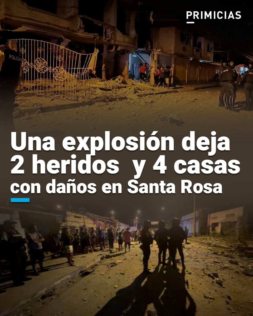 La hipótesis policial es que esta explosión respondería a una lucha entre bandas delictivas para quedarse con el territorio en Santa Rosa, El Oro. prim.ec/ahWU50VQCAr