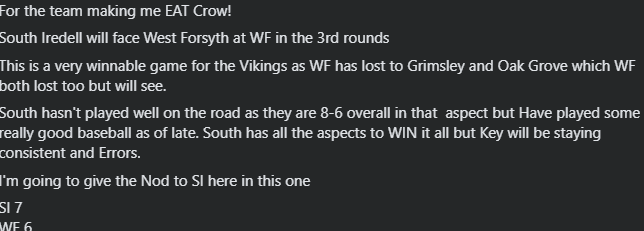 Lets see if SI can keep their winning ways as they play WF in 3rd round!