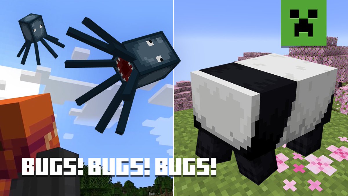 Minecraft's tweet image. Floating villagers, tumbling pandas, and flying squids! These are just a few of the bugs that have been tackled in the game.
Check out the latest Dev Diary to learn why they happen, how they were fixed – or even replaced with handy features and how you can help improve the…