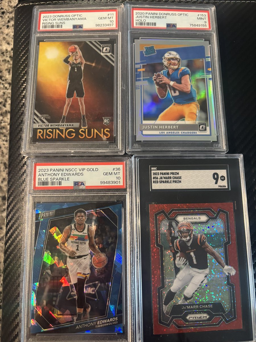 PullEmSports's tweet image. 🔥For Sale Today!🔥

Triple Patch Auto /27 (Freeman, Albies, Swanson)
Skenes lot of 10
MHJR “On Campus”
Wemby, Herbert, Edwards, Chase