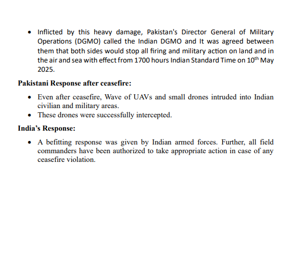 Major points from the press conference held by DGMO Lieutenant General Rajiv Ghai, Air Marshal AK Bharti and Vice Admiral AN Pramod, on Operation Sindoor:

1. Over 100 terrorists killed in the action. 11 air bases in Pakistan destroyed. Indian Army inflicted heavy damage in