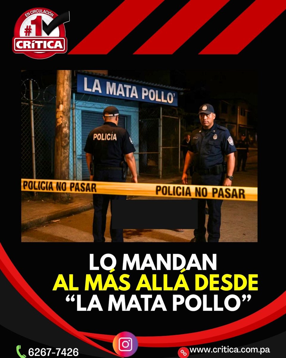 criticaenlinea's tweet image. Lo mandan al más allá desde "La Mata Pollo"
El hecho se registró a las 10:44 p.m. Testigos contaron que los disparos se escucharon como truenos.
critica.com.pa/sucesos/lo-man…