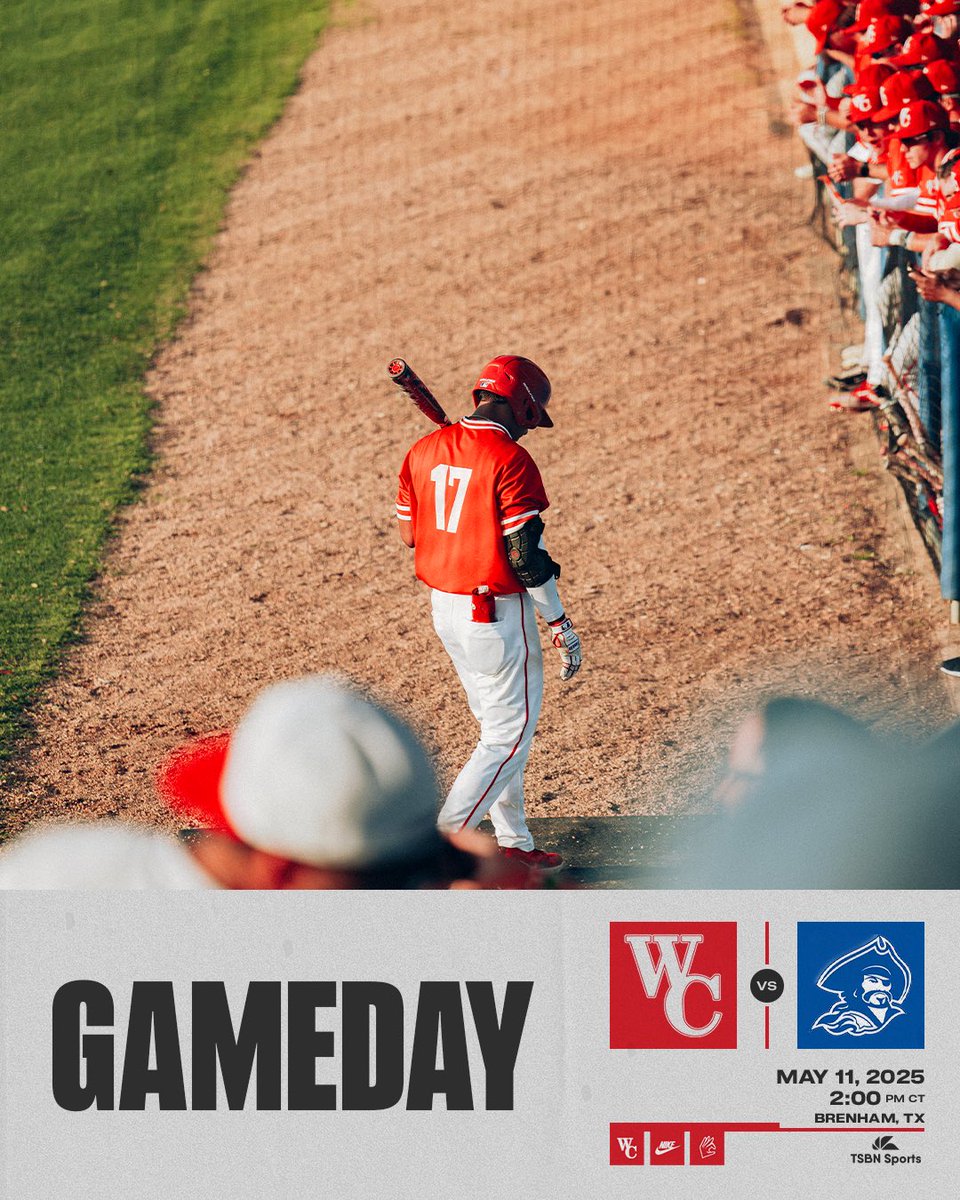 𝐆𝐚𝐦𝐞 𝟕.
🆚 <a href="/BlinnBaseball/">Blinn College baseball</a> 
📍 Brenham 
🏟️  Leroy Dreyer Field
⏰ 2:00
💻 tsbnsports.com/blinn-vs-whart…
📊 Game Changer