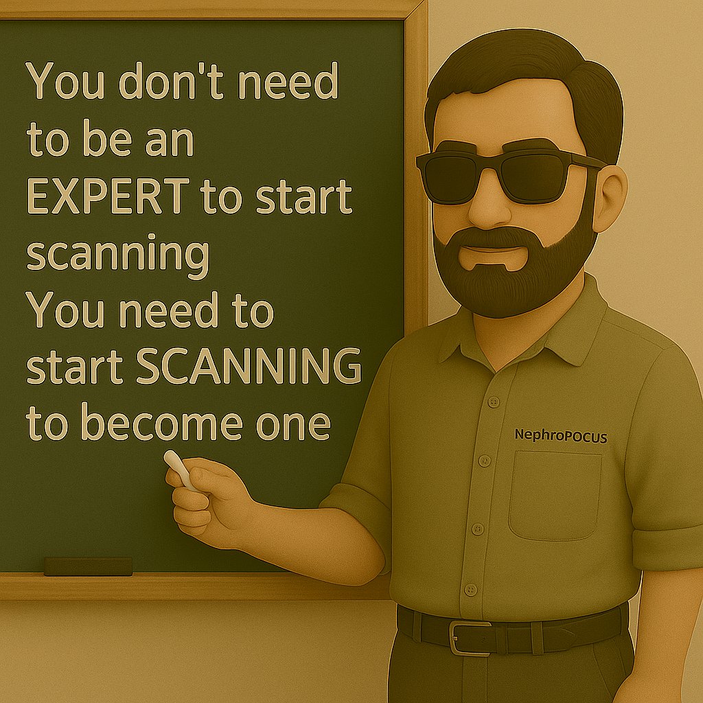 Don’t blame #POCUS just because you haven’t learned it yet. It’s here to stay. Being a clinician means learning throughout your career, and it’s never too late to start if it helps your patients.
#POCUS #MedEd #Nephpearls