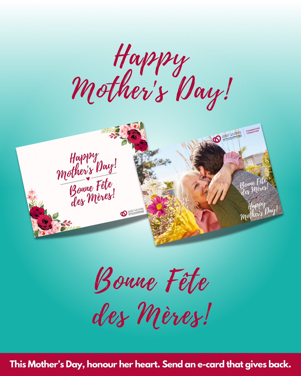 Heart Institute FDN (@heartfdn) on Twitter photo Happy Mother’s Day! ❤️
This Mother’s Day, honour her heart. Send an e-card that gives back and support the ground-breaking research and innovative patient-care at the <a href="/heartinstitute/">Heart Institute</a>.
English: app.ecardwidget.com/w/wnr96vjwmxn Happy Mother’s Day! ❤️
This Mother’s Day, honour her heart. Send an e-card that gives back and support the ground-breaking research and innovative patient-care at the <a href="/heartinstitute/">Heart Institute</a>.
English: app.ecardwidget.com/w/wnr96vjwmxn