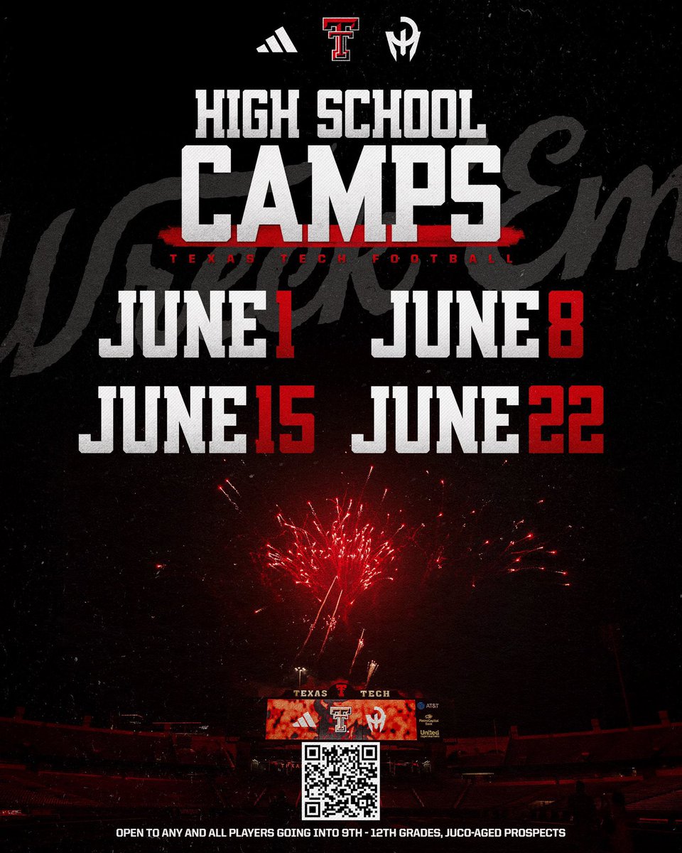 Thanks <a href="/iwp4short/">Wesley Harwell 🦅</a> and <a href="/TexasTechFB/">Texas Tech Football</a> for the camp invite. Can't wait to get there and compete!