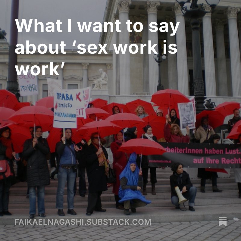 For over a decade, I was a prominent voice in Austria arguing for the “sex work is work” framework. I no longer believe that rights language can compensate for the inherent risks at the core of this system.

This wasn’t easy to write, but I couldn’t keep circling it. ⬇️