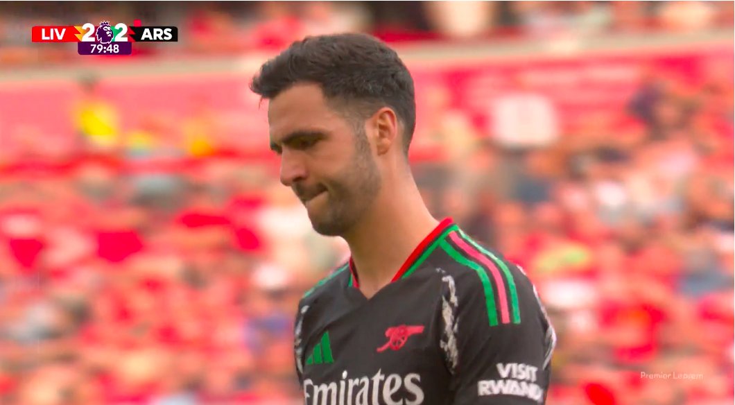 premierleague's tweet image. A rollercoaster nine minutes for Mikel Merino:
70' - Scores the equaliser
79' - Shown a second yellow card to be sent off
What else will this match serve up? 🤷
#LIVARS