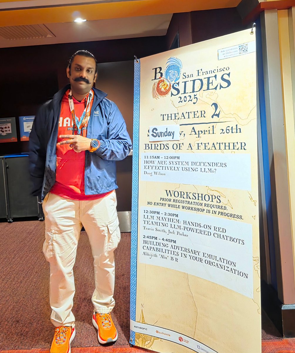 abhijithbr's tweet image. I had the opportunity to deliver a hands-on workshop on Building Adversary Emulation Capabilities, at @BSidesSF 2025. 
Huge thanks to the #BSidesSF team for hosting such an amazing conference, I love y&apos;all! ✌️
#BSidesSanFrancisco @BreachSimRange