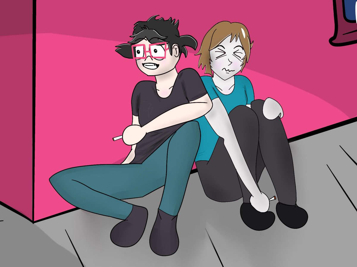 *idk how to smoke

Drawing of <a href="/DrozCola/">Rosie_Cola 🔞</a> ‘s Ocs because they are so supportive and talented! They draw super cute comics and ocs, please check them out!

Lmk if u want me to try and draw your oc! I’m still learning to draw tho!

#artmoots #oc #digitalart