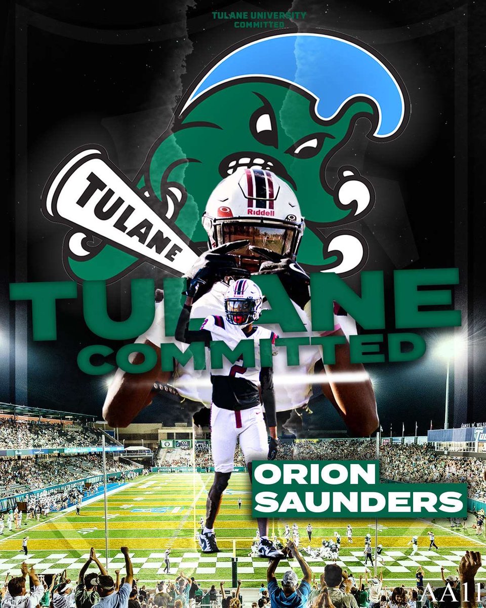 Orion Saunders (@orionsaunders) on Twitter photo Happy to announce that I am 100% COMMITTED to Tulane University. Playing at this level has always been a dream. I’m extremely blessed and ready to work. #RollWave🌊 #UptownFootball
<a href="/CoachJonSumrall/">Jon Sumrall</a> <a href="/JJMcCleskey/">JJ McCleskey</a> <a href="/braydenbrez/">Brayden Berezowitz</a> <a href="/CoachBBrez/">Bryan Berezowitz</a> <a href="/ColeHeard_GM/">Cole Heard</a> <a href="/Colton_Leggett/">Colton Leggett</a> Happy to announce that I am 100% COMMITTED to Tulane University. Playing at this level has always been a dream. I’m extremely blessed and ready to work. #RollWave🌊 #UptownFootball
<a href="/CoachJonSumrall/">Jon Sumrall</a> <a href="/JJMcCleskey/">JJ McCleskey</a> <a href="/braydenbrez/">Brayden Berezowitz</a> <a href="/CoachBBrez/">Bryan Berezowitz</a> <a href="/ColeHeard_GM/">Cole Heard</a> <a href="/Colton_Leggett/">Colton Leggett</a>