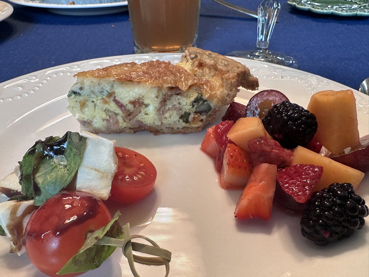(1/2) Wonderful Mother’s Day brunch with our good friend, Carol King!

I made two different kinds of quiche, as well as a fruit salad. Carol brought a Caprese salad and delicious lemon pie for dessert.

See my latest post on “Cook with Wes” for the quiche