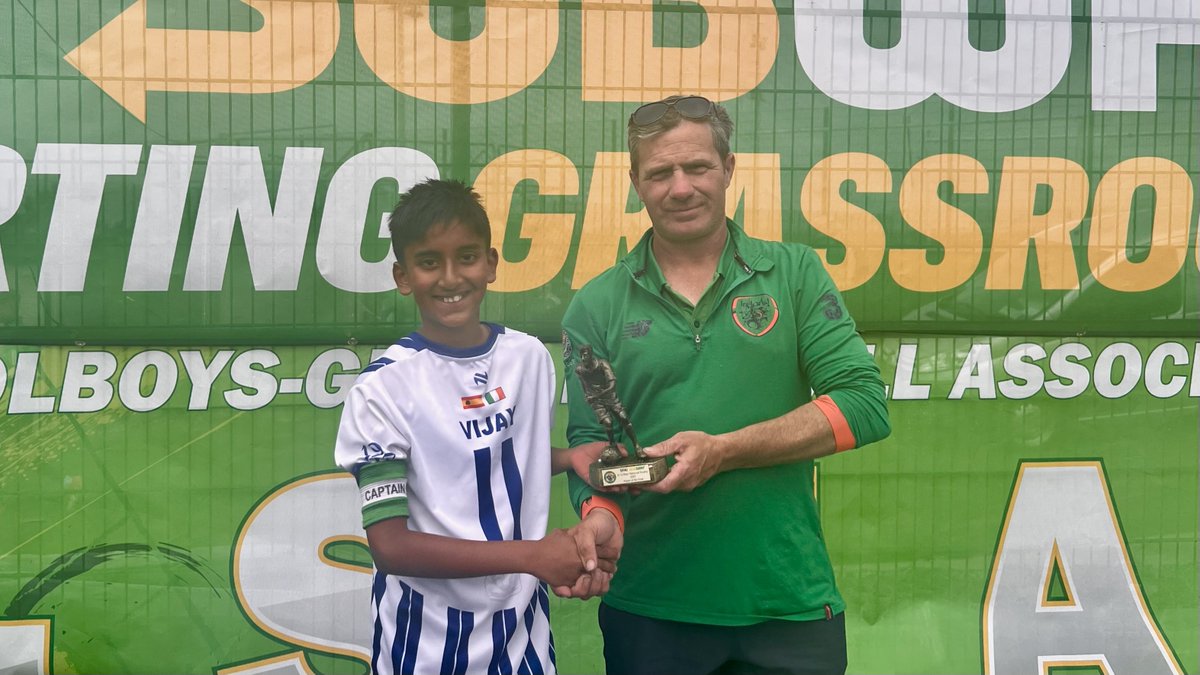 SFAIreland's tweet photo. 🟢🟡 𝗦𝗙𝗔𝗜 𝗦𝗨𝗕𝗪𝗔𝗬 🟡🟢
🏆 U12 Boys National Trophy Final

⚽  Verona FC 3-0 Ballina Town

well played Player of the Match - Pranav Vijay

thanks to the match officials 👏

#sfaiSUBWAY https://t.co/0HezcleZdS