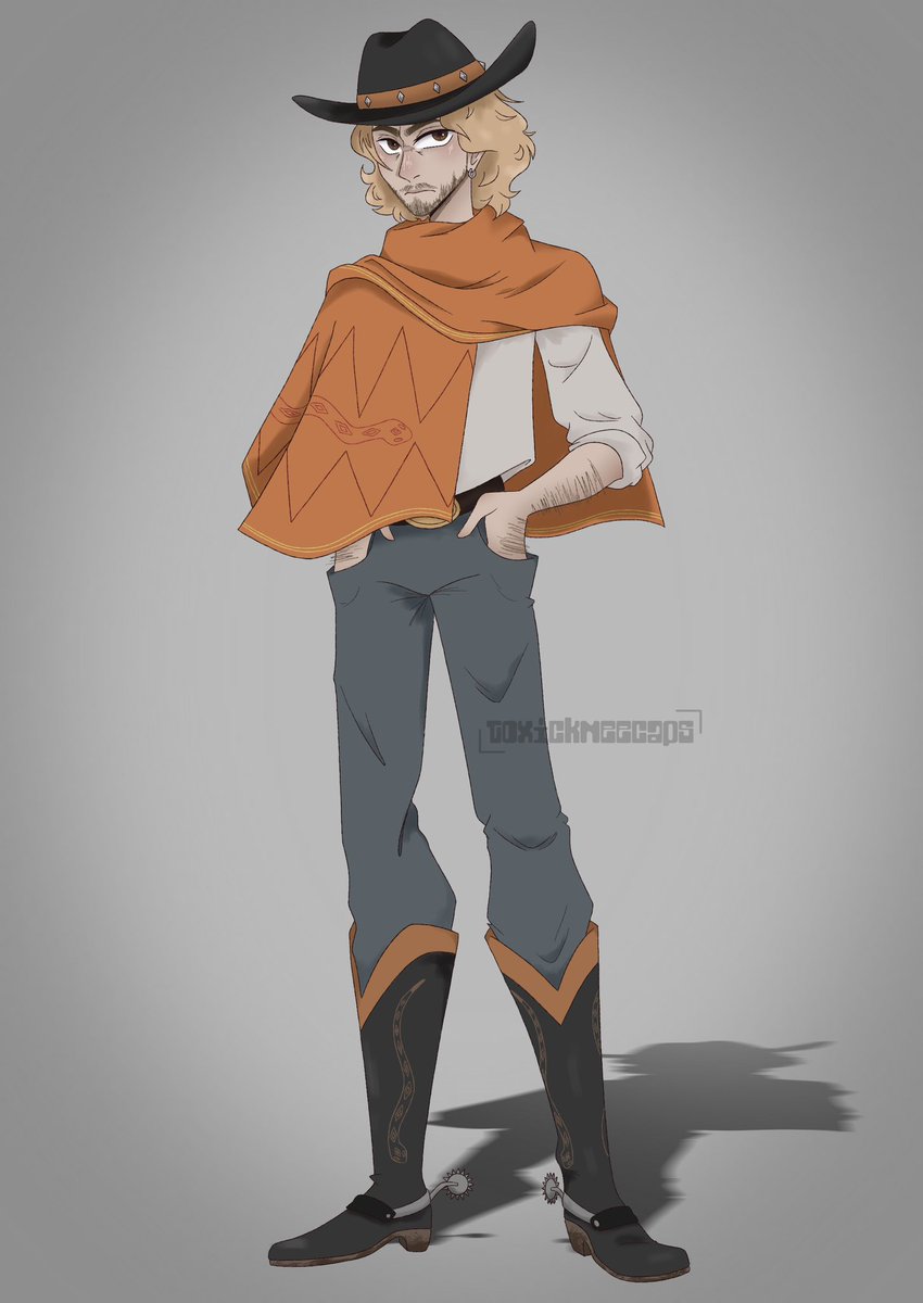 cowboy oc cause the obsession with red dead became too much , this is Beau

#cowboy #cowboyoc #oc #ocart #digitalart