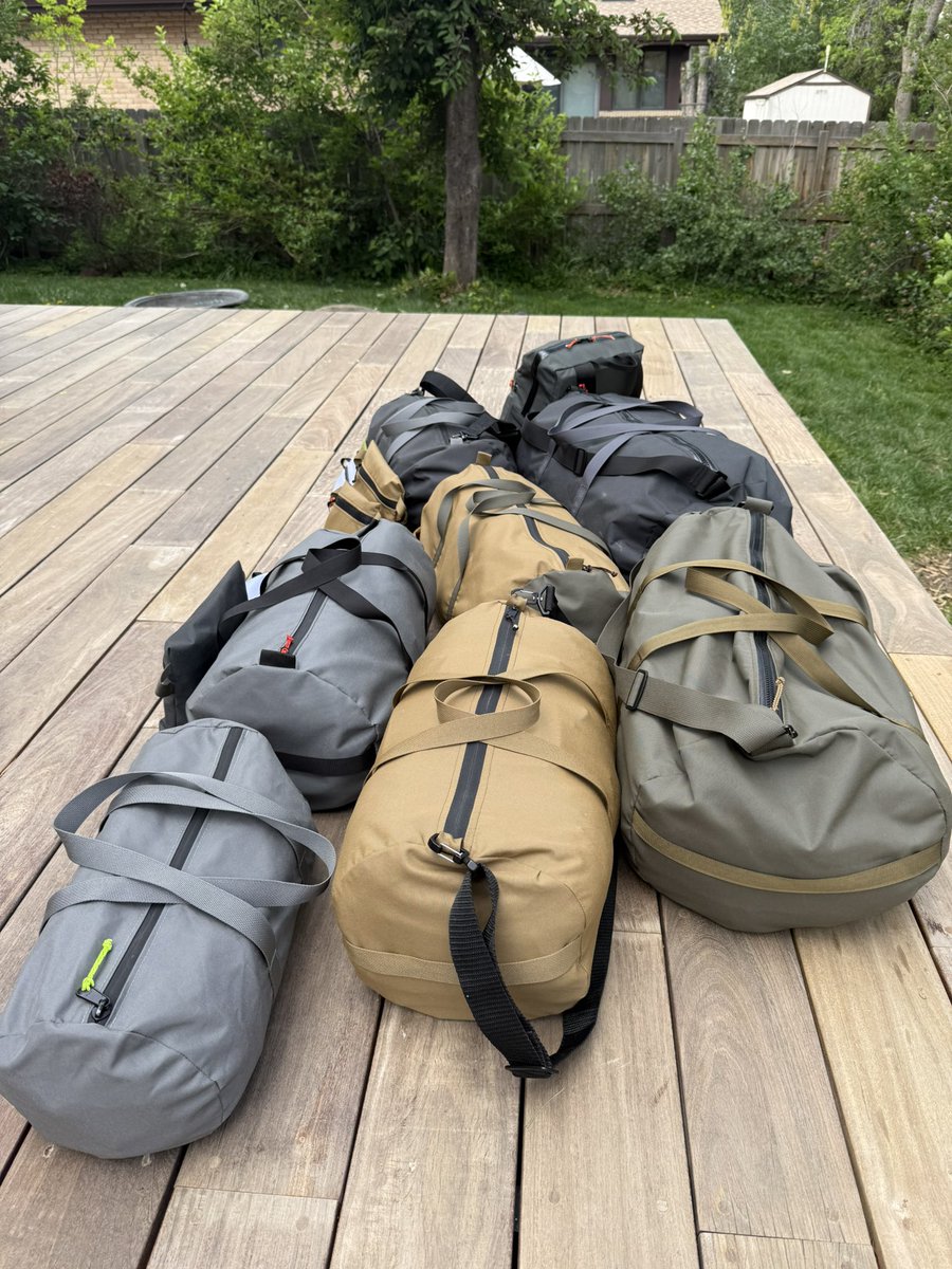 zefhous's tweet photo. Duffel bags for the whole family! I made three new ones this week and some new pouches. https://t.co/6NqA3Xz2CZ