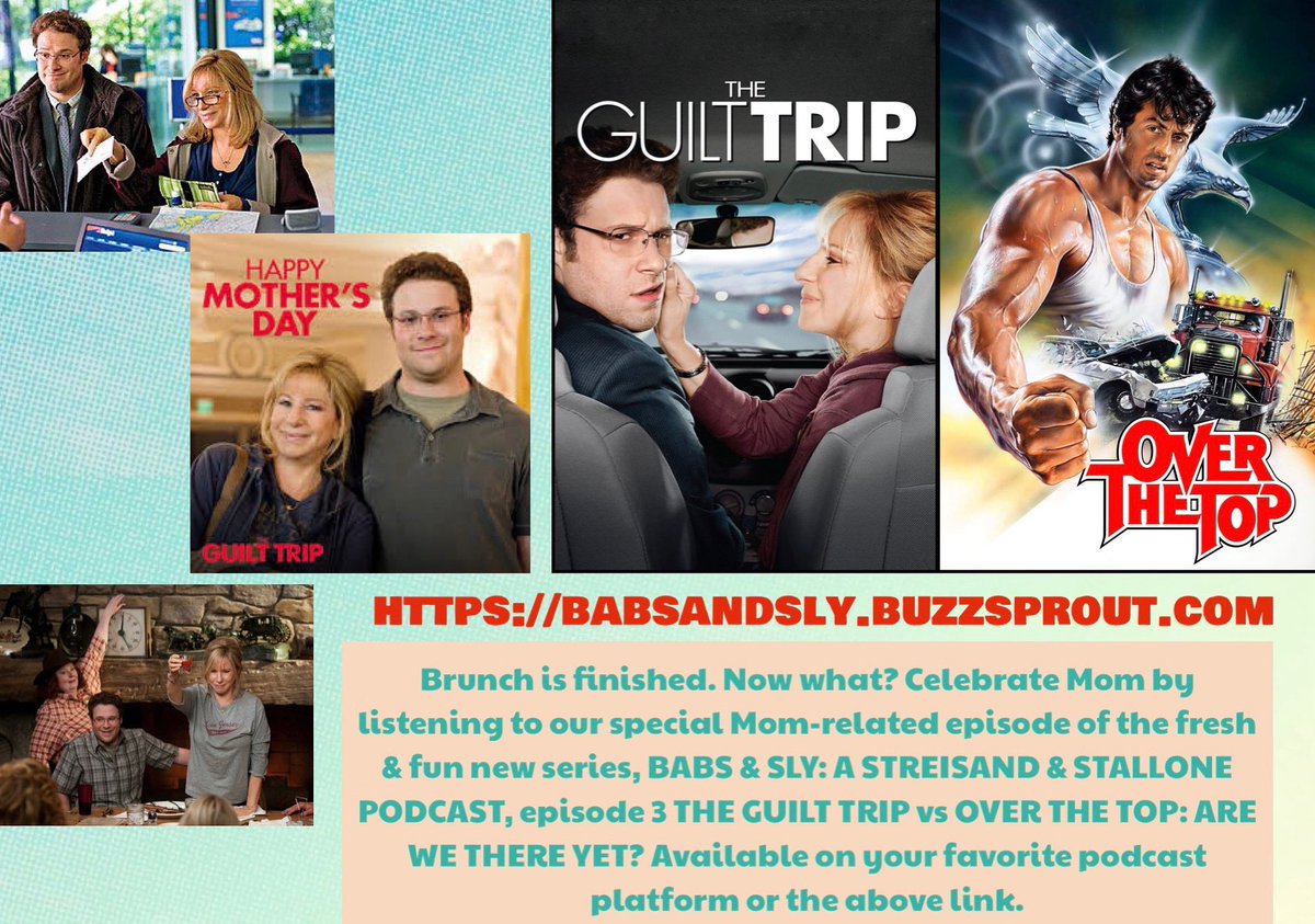BabsAndSly's tweet photo. Looking for something fun and different to do with Mom after brunch? Come join this mother of a trip! #HappyMothersDay2025 #HappyMothersDay  #Podcast #TheGuiltTrip #OverTheTop @BarbraStreisand @TheSlyStallone #BabsAndSly #BarbraStreisand #SylvesterStallone https://t.co/xoiNWGTb1P
