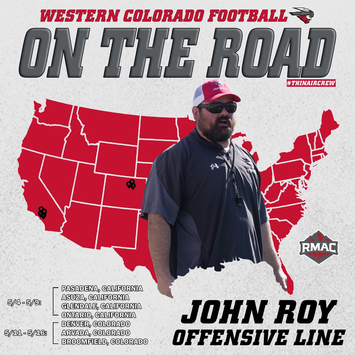 Coach Roy is on the road this week, in Colorado, looking for future Mountaineers ‼️ 

#MountUp #7723ft