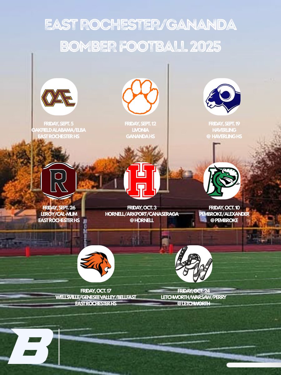 ER-G Bomber Football (@ergfootball) on Twitter photo Excited to share the 2025 ERG Varsity Football Schedule! <a href="/ERBombers/">ER Bombers Athletics</a> <a href="/GHSAthletics1/">GanandaBluePanthers</a> Excited to share the 2025 ERG Varsity Football Schedule! <a href="/ERBombers/">ER Bombers Athletics</a> <a href="/GHSAthletics1/">GanandaBluePanthers</a>