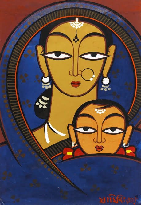 “Because I feel that, in the Heavens above,
The angels, whispering to one another,
Can find, among their burning terms of love,
None so devotional as that of “Mother”    – Edgar Allan Poe

#Mother | #MothersDay | 🎨 Jamini Roy