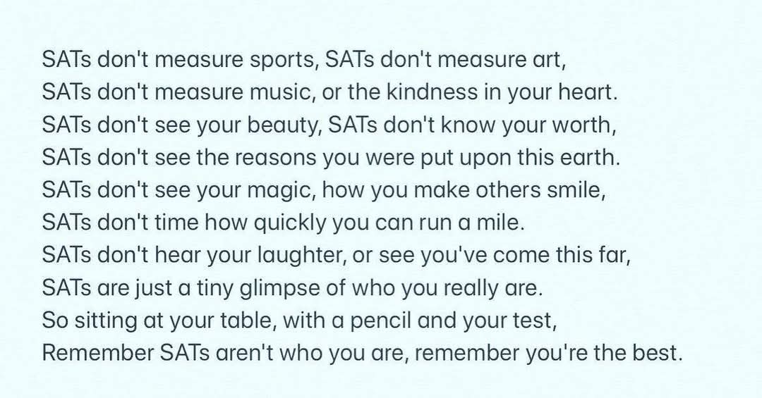 Wishing our incredible year 6 pupils all the best for next week, but remember and never forget, we are proud of you regardless.
<a href="/ROMCATSMM/">St Mary Magdalene's RC Primary School</a> #nurture #ks2 #primary #SATS #doyourbest #proud <a href="/RomeroCAT1/">Romero CAT</a>