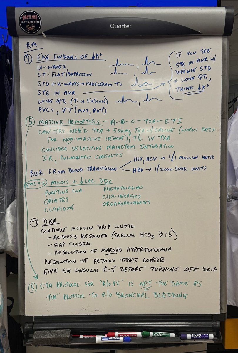 Sunday shift ⁦<a href="/UMEmergencyMed/">U of Maryland Emergency Med</a>⁩ #foamed #WhiteBoardTeaching